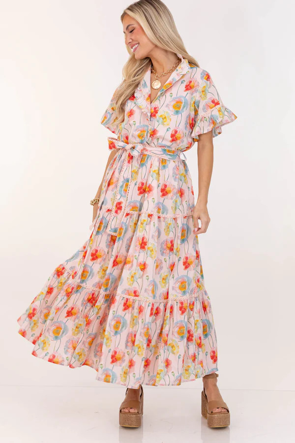 The Victorious Pink Floral Maxi Dress | The Mint Julep Boutique