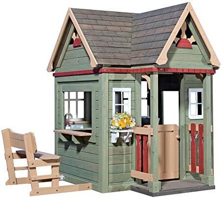 Amazon.com: Backyard Discovery Victorian Inn All Cedar Outdoor Wooden Playhouse : Toys & Games | Amazon (US)