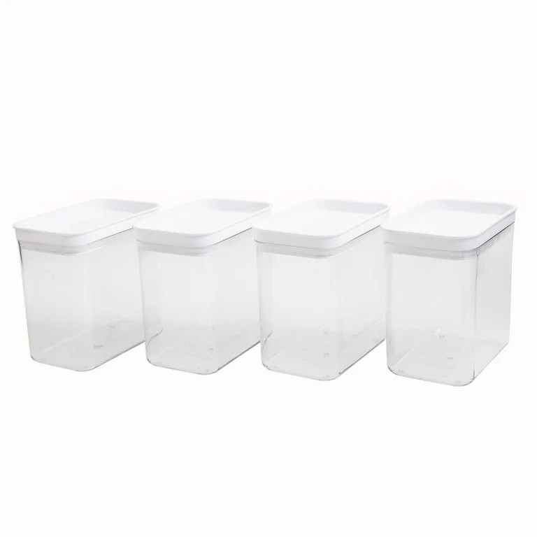 Mainstays Rectangular Plastic Food Storage Canister - Medium- 6.61” W x 4.24” D x 6.61” H -... | Walmart (US)