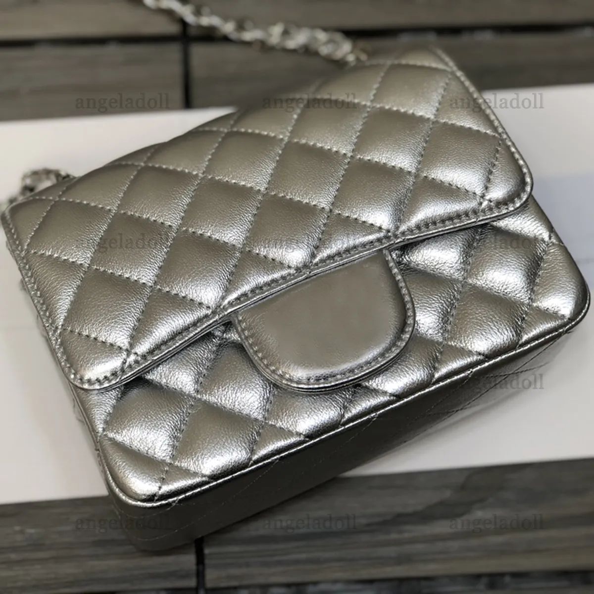 10A Mirror Quality Designer Bags 17cm Mini Square Classic Flap Bag Womens Handbag Real Leather Ca... | DHGate