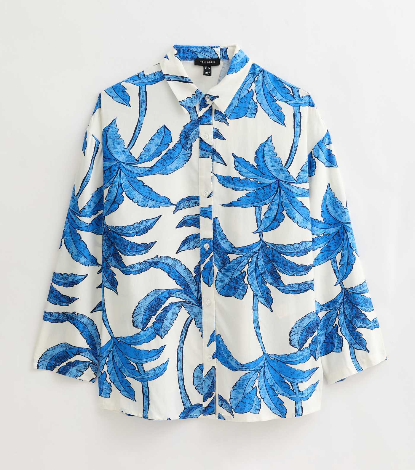 Blue Oversized Palm Tree Print Shirt | New Look | New Look (UK)