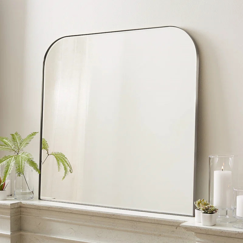 Bhargava Large Mantel Mirror Arched Rounded Corner Wall Mirror For Bathroom, Living Room | Wayfair North America