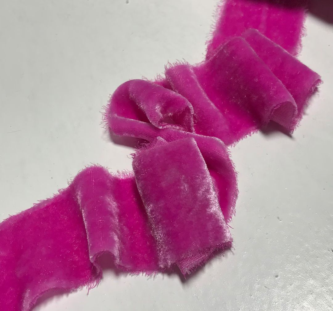 Hand Dyed Pink Orchid Silk Velvet Ribbon 4 Widths to Choose - Etsy | Etsy (US)
