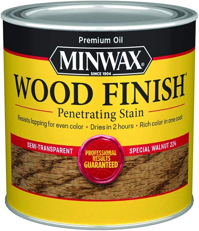 Minwax 222404444 Wood Finish, Special Walnut Stain, Half Pint | Amazon (US)
