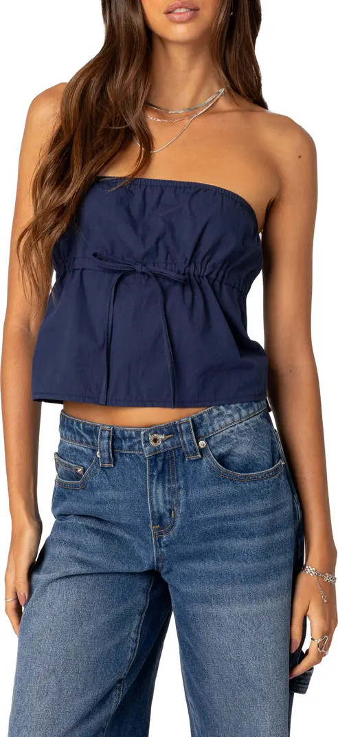 EDIKTED Reva Strapless Cotton Top | Nordstrom | Nordstrom