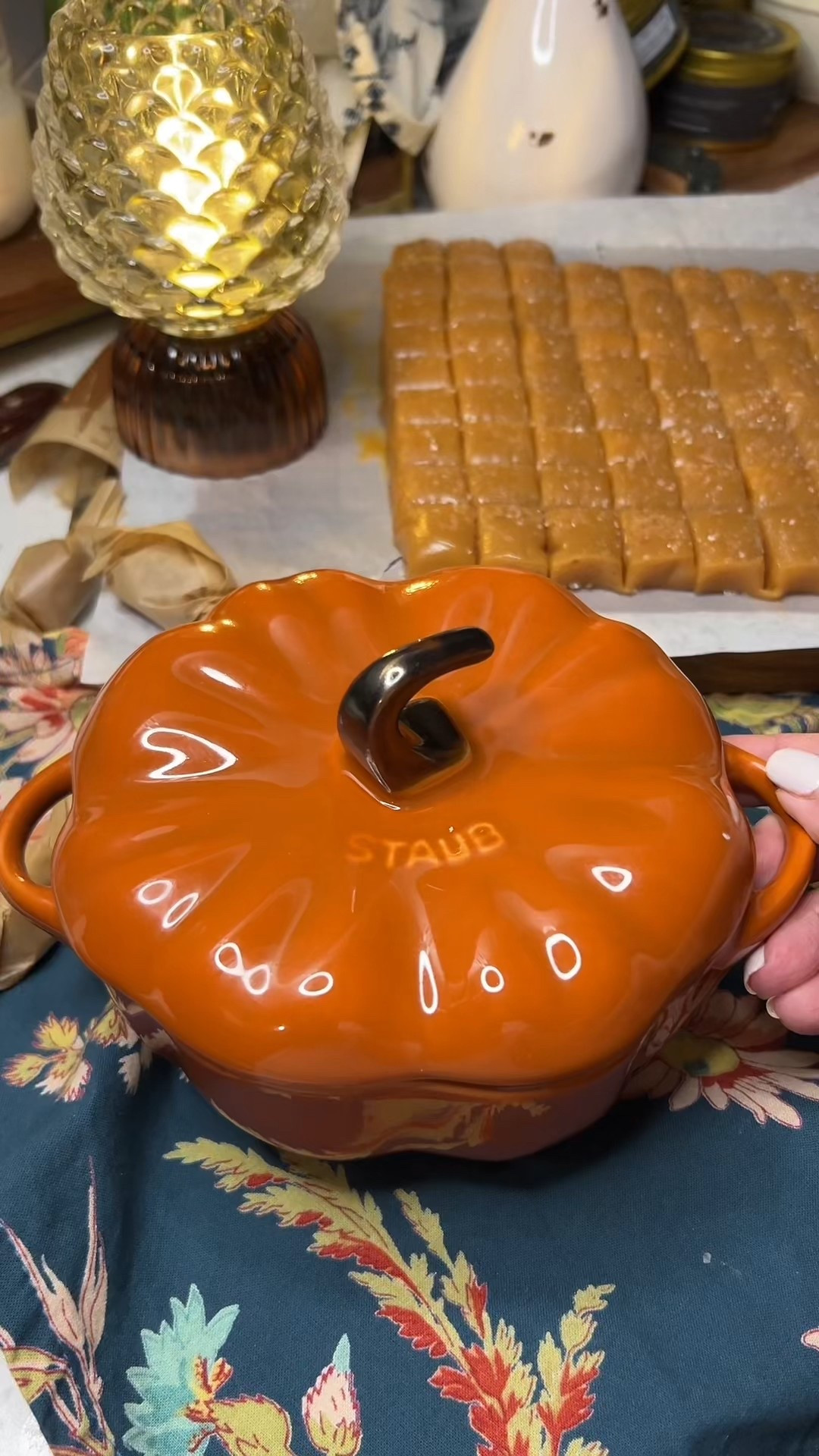 This Staub mini pumpkin cocotte has so many uses! Use it for baking a fabulous pumpkin bread pudding, or use as a candy dish for these homemade salted caramels! 

#LTKFindsUnder50 #LTKSeasonal #LTKHome