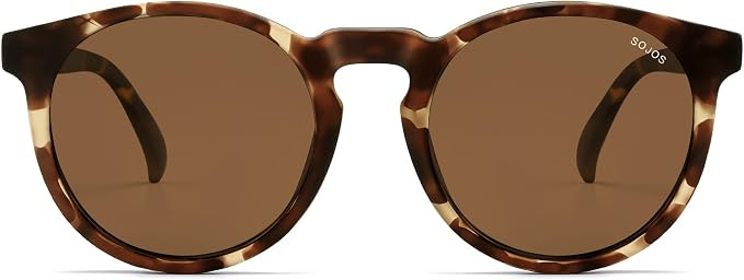 SOJOS Polarized Round Sunglasses for Women Men, TR90 Small Vintage Y2K UV400 Protection SJ2710 | Amazon (US)