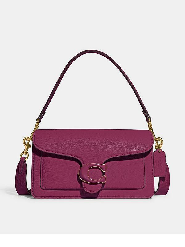 Polished Pebble Leather Tabby Shoulder Bag 26 - B4/deep Plum | Very (UK)