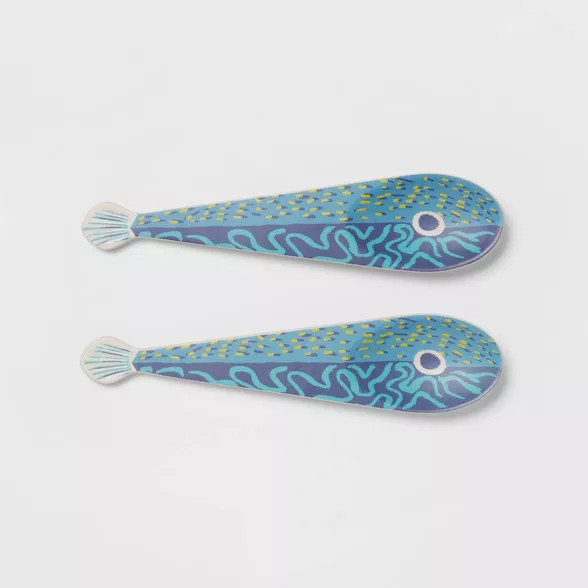 2pc Melamine and Bamboo Fish Spoon Set - Opalhouse™ | Target