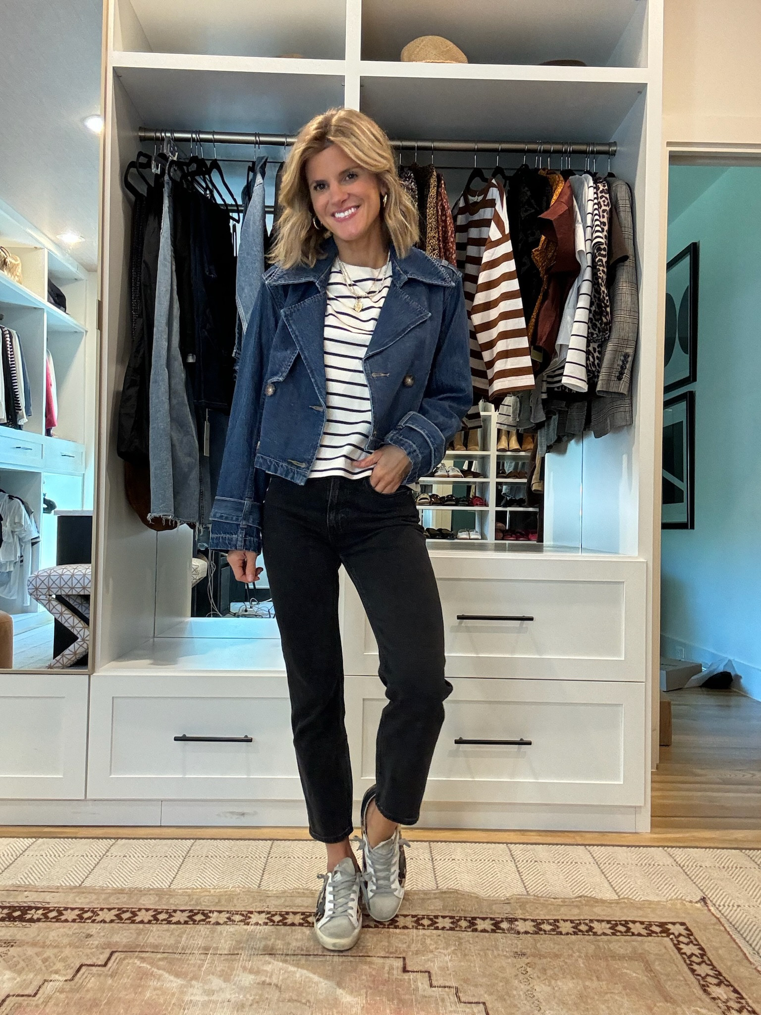 Wearing XS in top and jacket and short length in pants 

#LTKFallSale