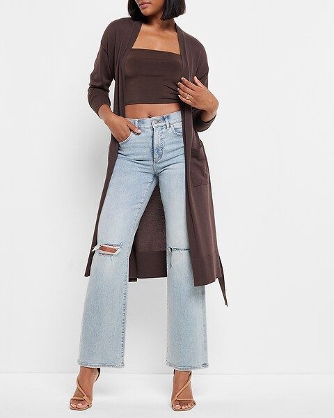 Tie Belted Duster Cardigan | Express