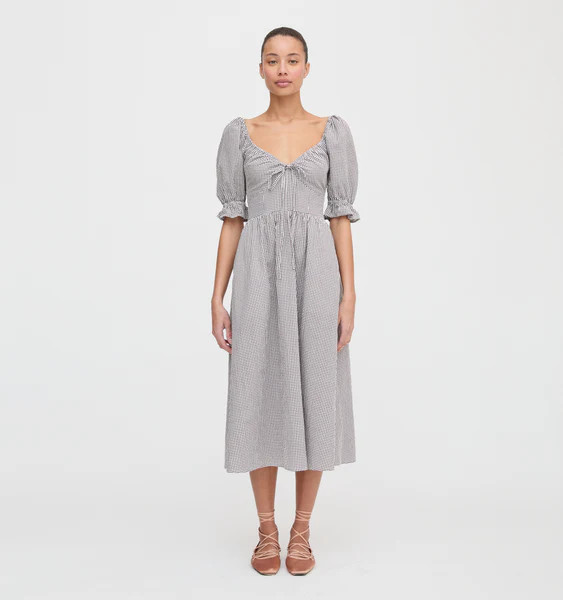 The Ophelia Dress - Chocolate Gingham | Hill House Home US
