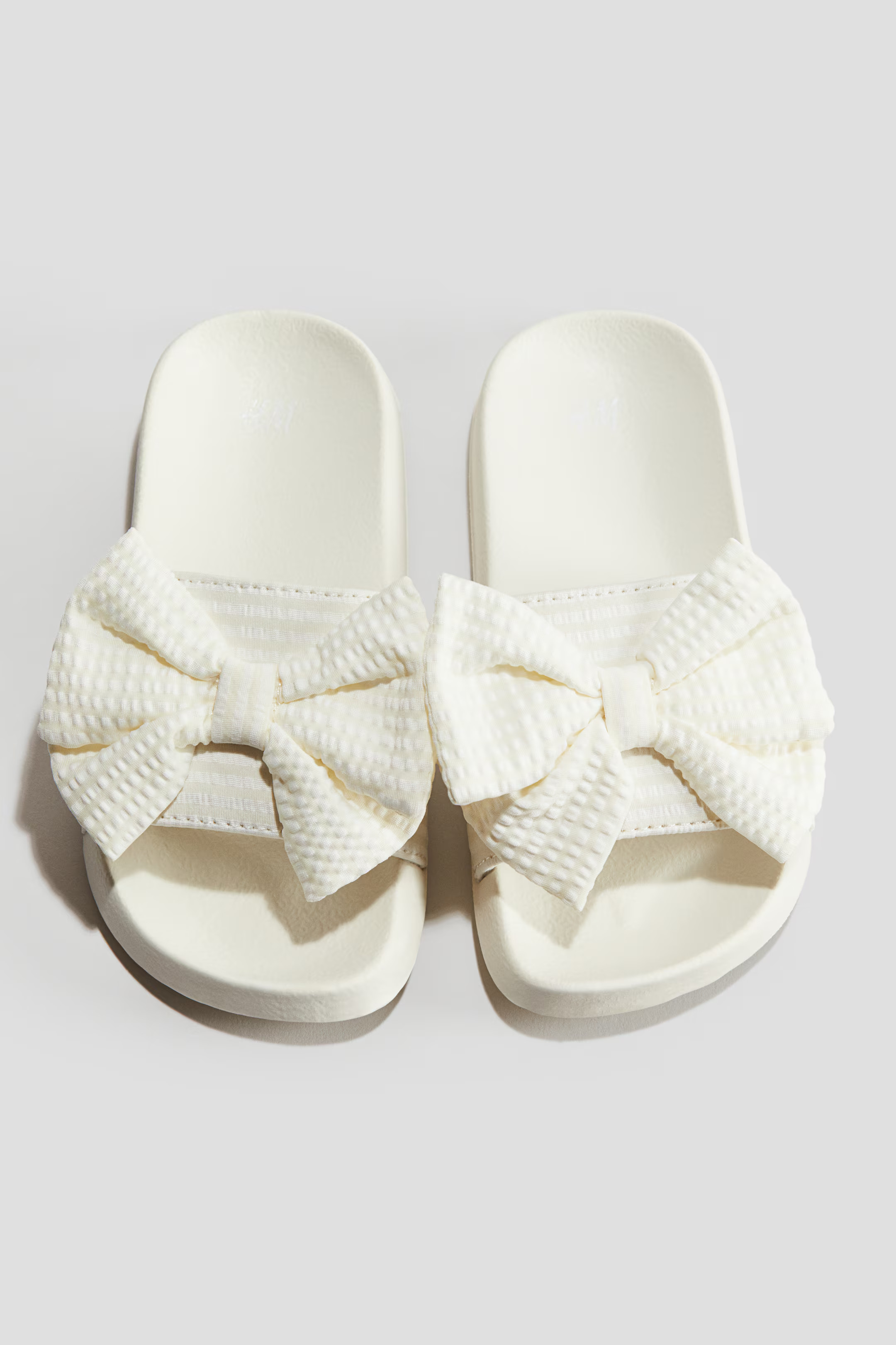 Bow-Detail Pool Slide Shoes - White - Kids | H&M US | H&M (US + CA)