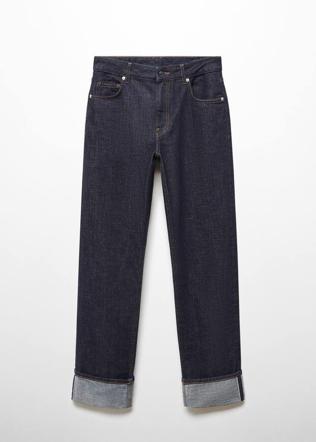 Straight selvedge jeans -  Women | Mango United Kingdom | MANGO (UK)