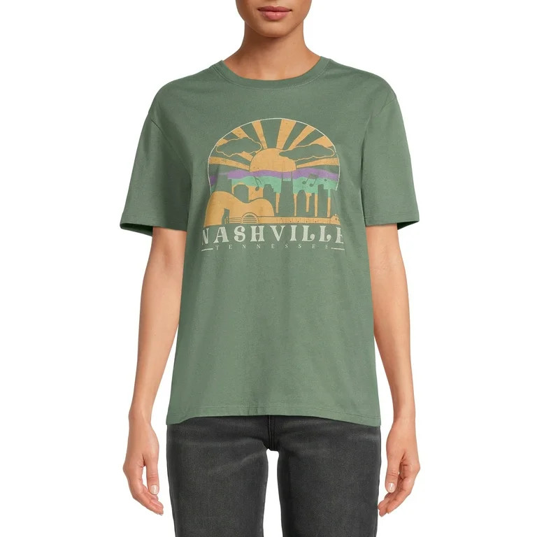 Time And Tru Women's Graphic Tee with Short Sleeves | Walmart (US)