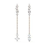 SWAROVSKI Women's Attract Pierced Earrings, White Crystal, Rose-Gold Tone Plated (5563118), One Size | Amazon (US)