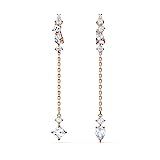 SWAROVSKI Women's Attract Pierced Earrings, White Crystal, Rose-Gold Tone Plated (5563118), One Size | Amazon (US)