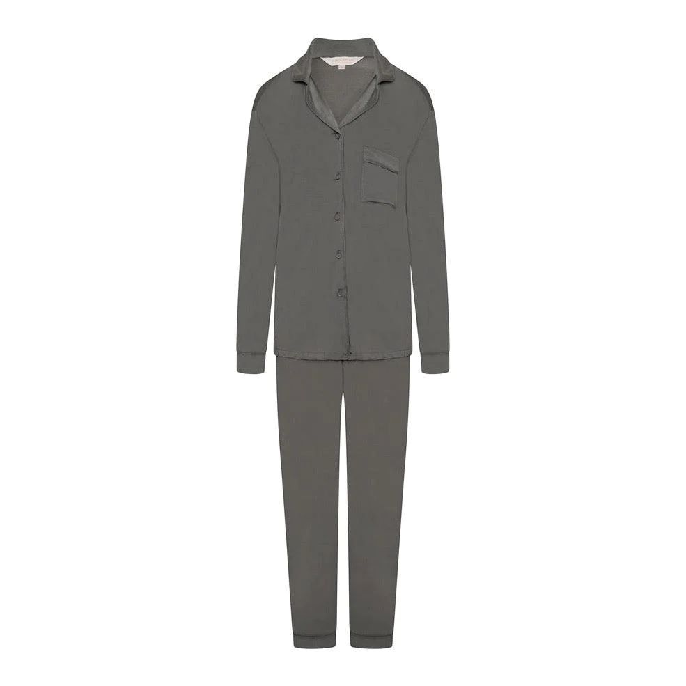 Rayon Stretch Pyjama Trouser Set - Granite | The NAP Co
