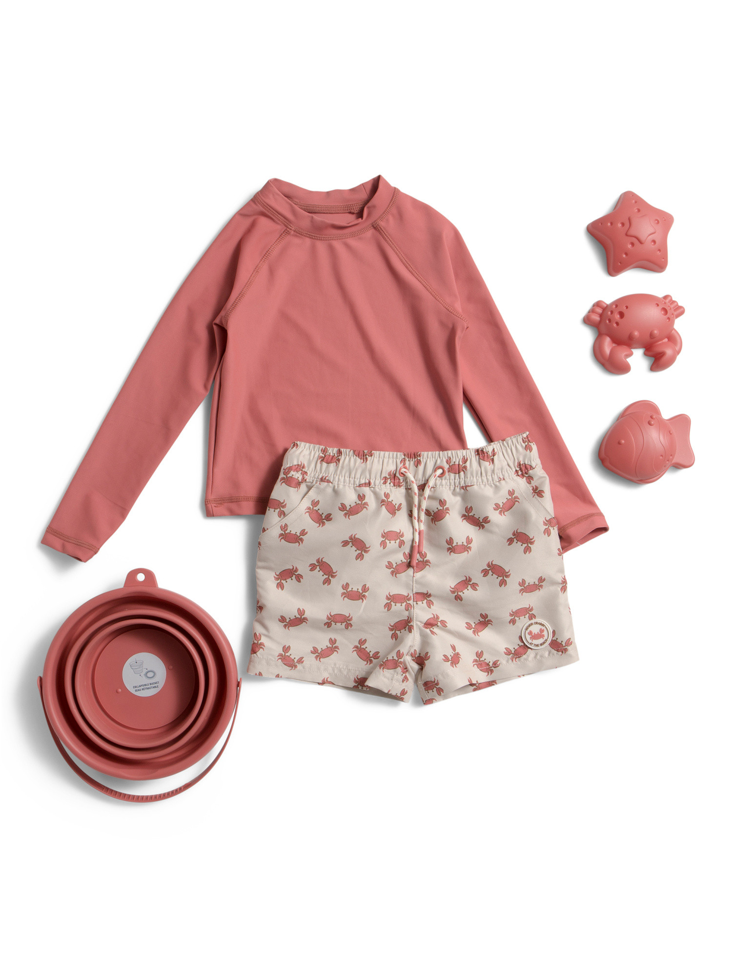 Toddler Boys 2pc Crab Rash Guard Set With Sand Toys | TJ Maxx