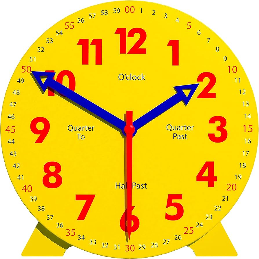 Kids Telling Time Practice Learning Clock, 4 Inch Size Teaching Handheld Analog Clock, Geared Mov... | Amazon (US)