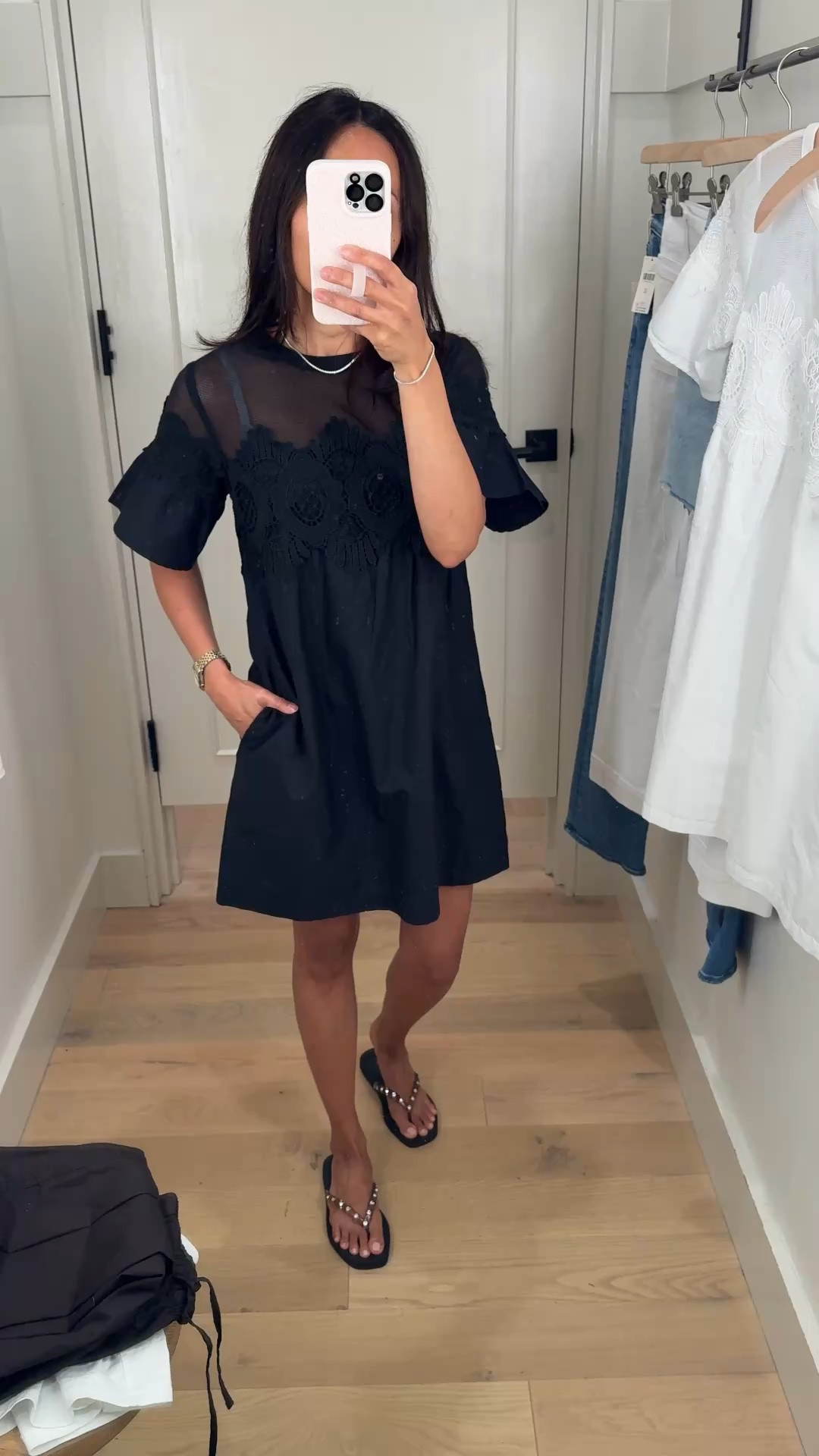 Additional 50% off sale. Vacation outfit. Classy, chic, comfy dress!  Would come to around $50. Good material, i love the mesh and details on top. Shift dress style. This is a size down and I would have wanted to try my regular size. 
No zippers so you have to pull on and off over head. I have wide shoulders so w needed my true size.

#LTKOver40