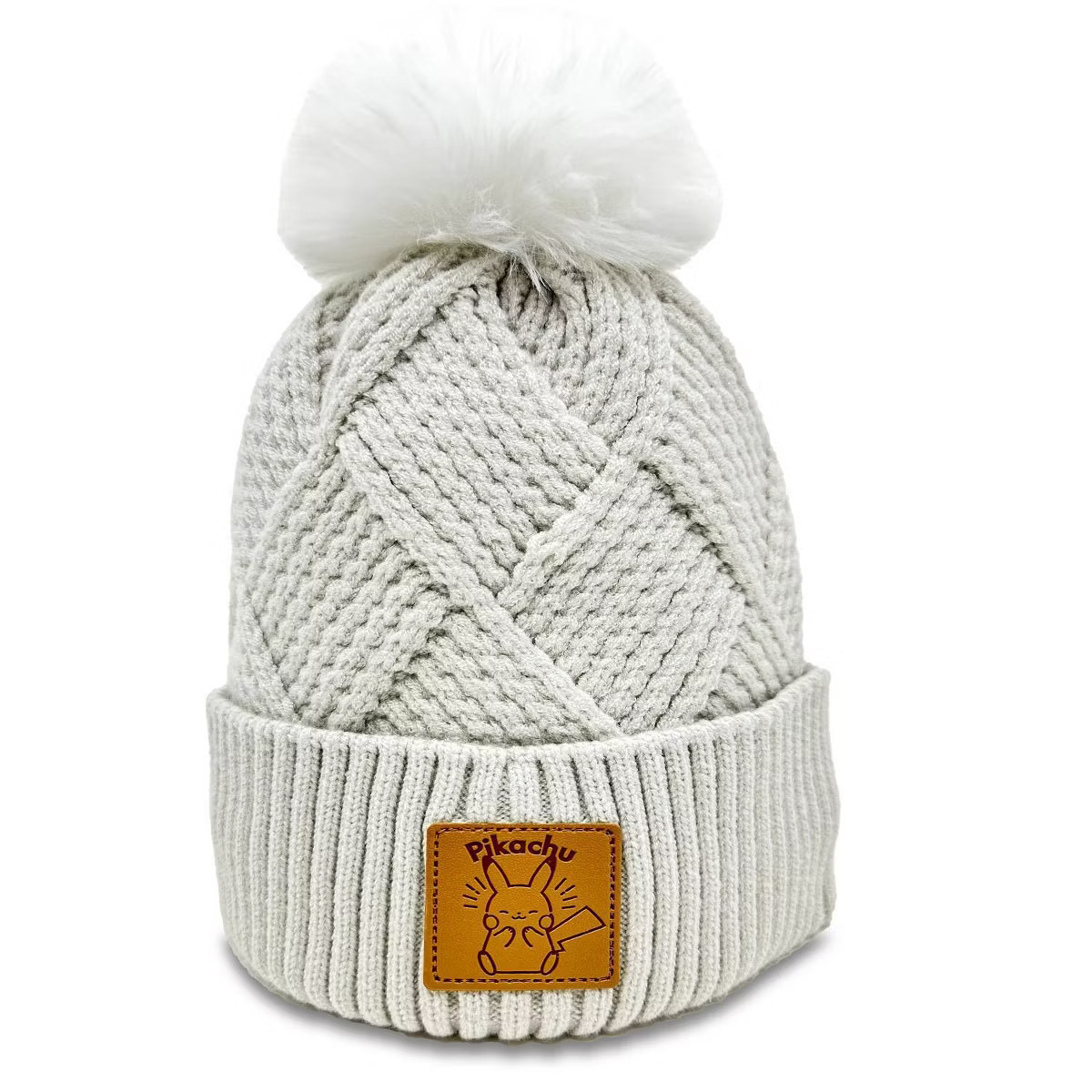 Pokemon Leather Patch Knit Hat with Pom - Pikachu | Target