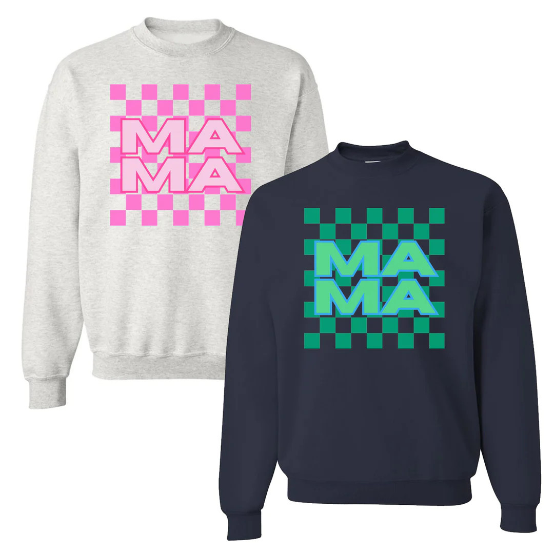 'Mama Check' Crewneck Sweatshirt | United Monograms