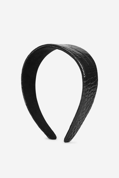 Croco-Effect Lether Alice Band – Black – Women – ARKET GB | Arket UK