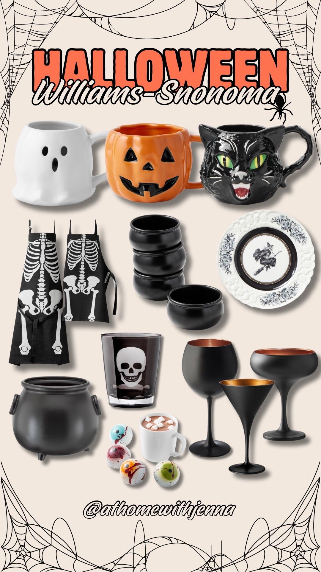 🎃🖤 Halloween just hit Williams-Sonoma and it’s SCARY good.
From cauldron mugs to skeleton aprons—if it’s spooky, they’ve got it.
💀 Which one’s going in your cart first?
👻 Tap to shop and haunt your kitchen in style!

#WilliamsSonomaHalloween #SpookySeason #HalloweenKitchen #HauntedHome #AtHomeWithJenna #LTKhome #LTKseasonal #HalloweenDecor2025