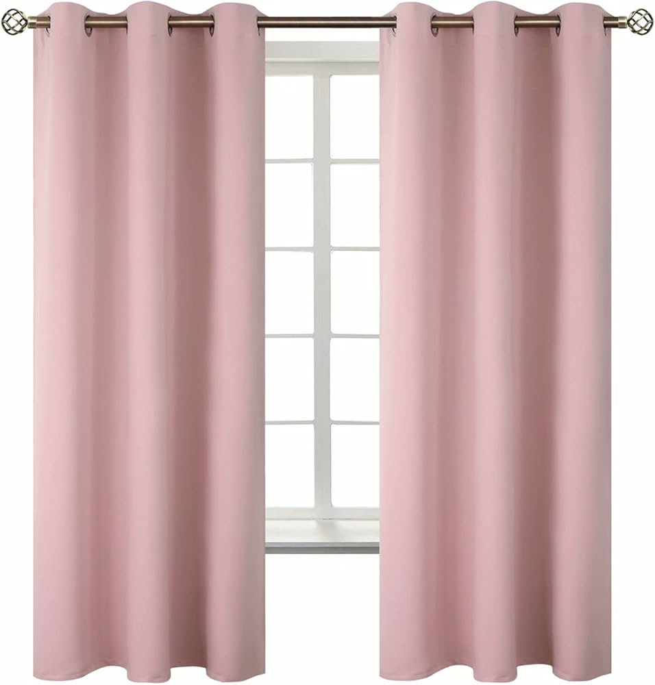 BGment Room Darkening Curtains 63 Inches Long - Grommet Thermal Insulated Drapes Window Treatment... | Amazon (US)
