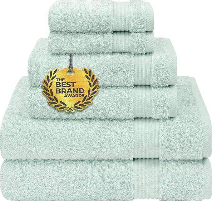 Cotton Paradise 6 Piece Towel Set, 100% Cotton Soft Absorbent Turkish Towels for Bathroom, 2 Bath... | Amazon (US)