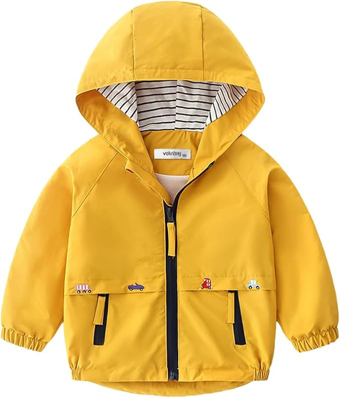Volunboy Toddler Boys Windbreaker Casual Outerwear Kids Lightweight Zip Hooded Jacket Baby Cute D... | Amazon (US)
