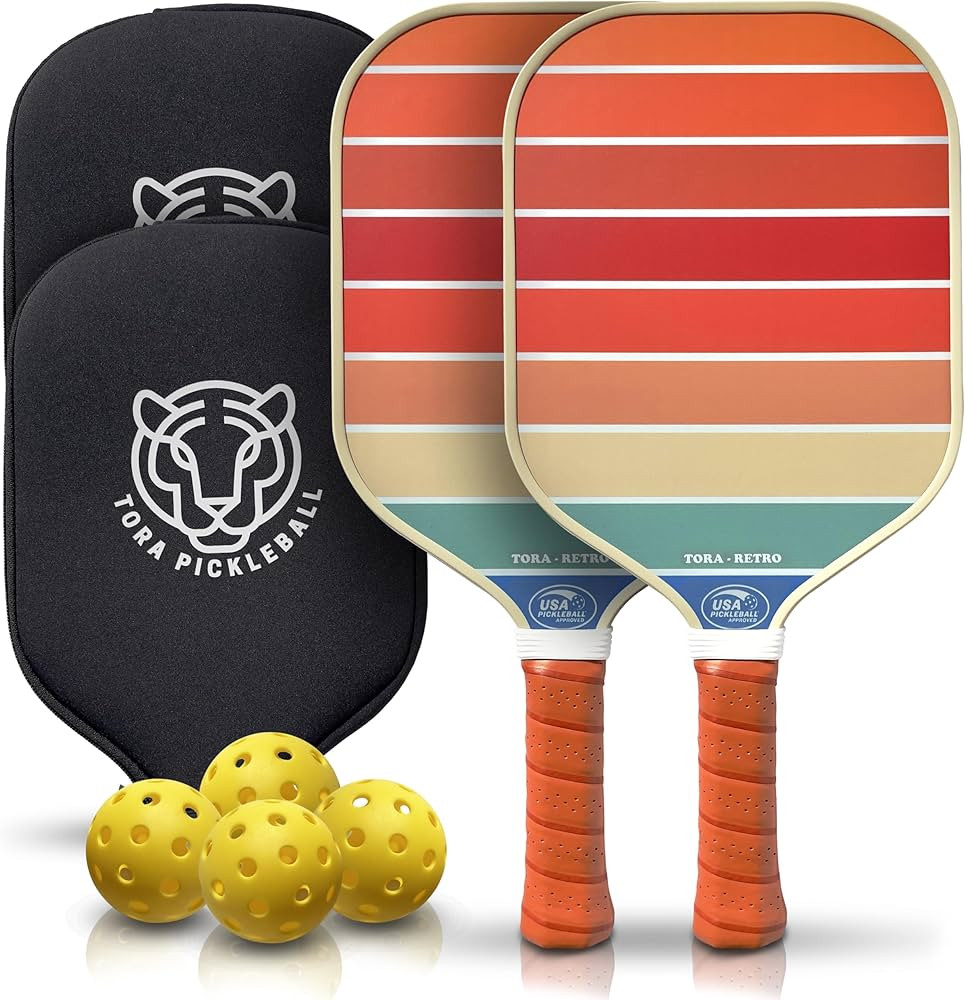 Tora Pickleball – USA Pickleball Approved - Textured High Grit Surface - Pickleball Paddles Set... | Amazon (US)