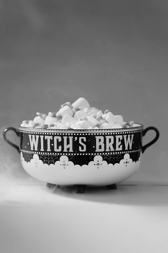 Bistro Tile Stoneware 24k Gold Accent Halloween Candy Bowl | Anthropologie (US)