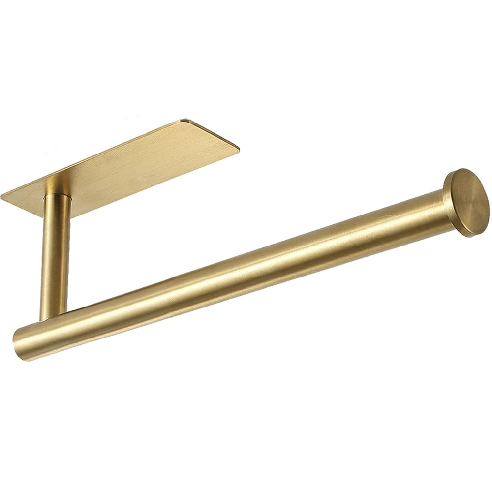 theaoo Gold Paper Towel Holder for Kitchen, Adhesive Under Cabinet Paper Towel Roll Rack for Bath... | Amazon (US)