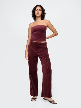 High Rise Velvet Straight Pants | Gap (CA)
