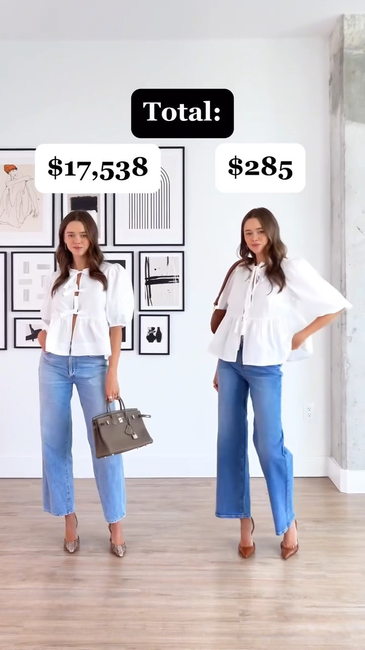 High vs low: the reimagined white shirt and jeans 

#LTKVideo #LTKStyleTip