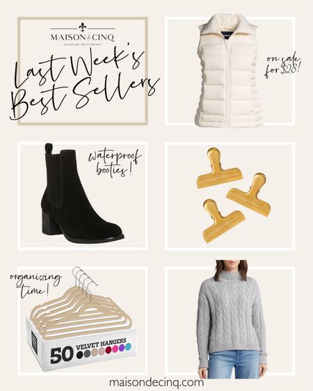 Last week’s best sellers include a down vest for $28, waterproof boots on sale, organizing favorites and more!

#homedecor #winteroutfit #sweater #booties #organize 

#LTKsalealert #LTKhome #LTKover40