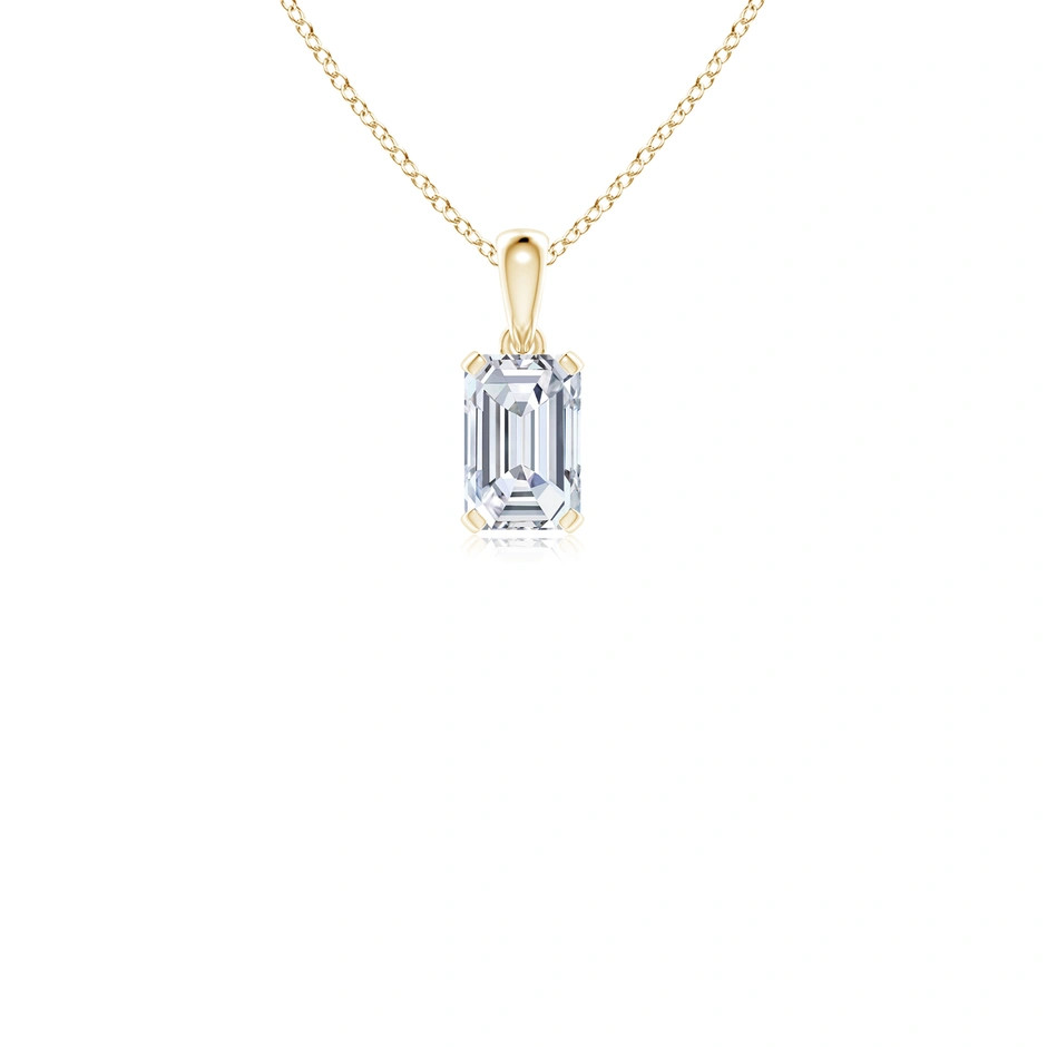 Lab-Grown Emerald-Cut Diamond Solitaire Pendant | Angara US