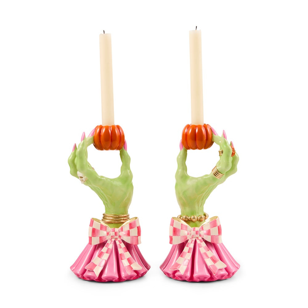 Glam 'o' ween Hand Candle Holders, Set of 2 | MacKenzie-Childs