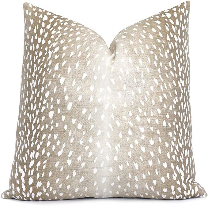 None Brand Beige Antelope Pillow Cover Square Eurosham or Lumbar Pillow Cushion Neutral Pillow Th... | Amazon (US)