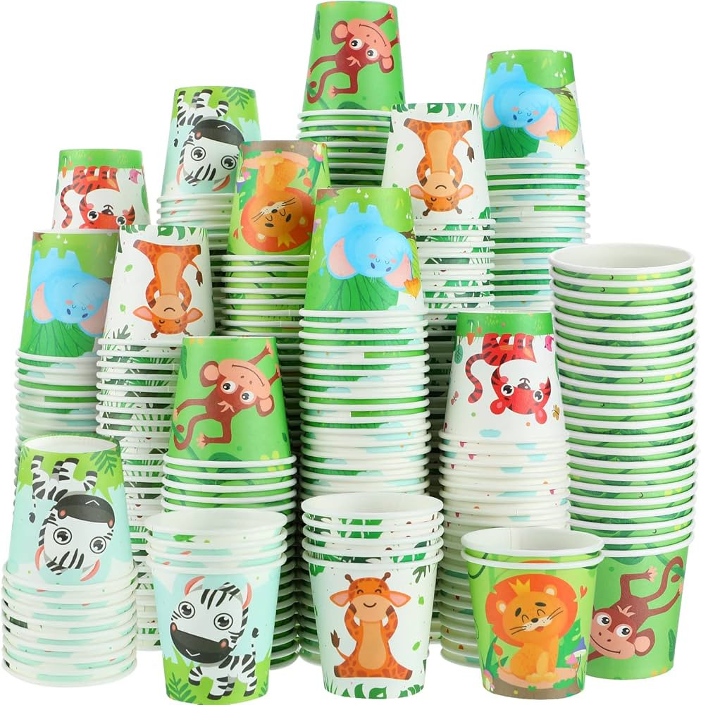 Skyley 600 Pack 3 oz Small Paper Cups Disposable Animal Bathroom Cups Mini Kids Mouthwash Cups Co... | Amazon (US)