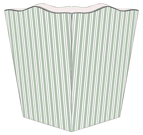 Marye-Kelley WB1123 - Sage Stripe Wastepaper Basket | Amazon (US)