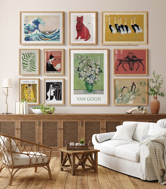 Gallery Wall Art Set of 10 Wall Set Eclectic Colorful Print - Etsy | Etsy (US)