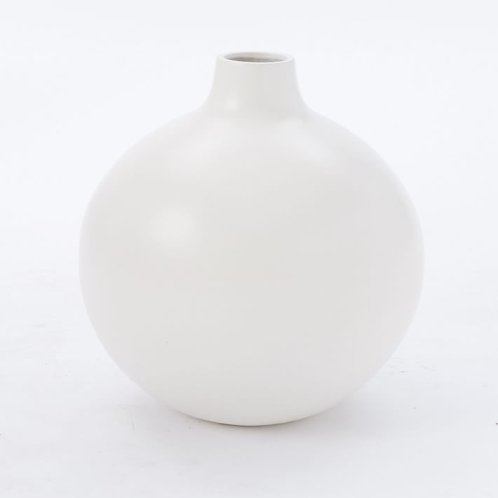 Pure White Ceramic Vase, Oversized Organic | West Elm (US)