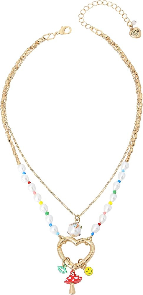 Betsey Johnson Heart Charm Layered Necklace | Amazon (US)