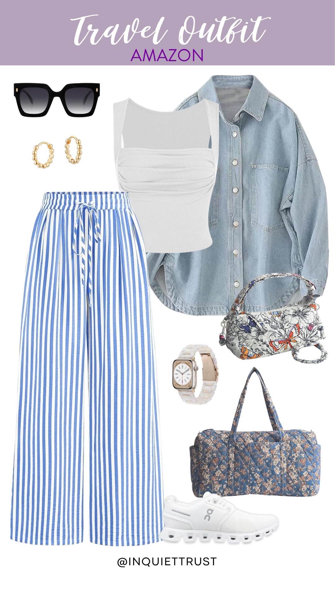 I'm obsessed with this comfy Amazon find from these trendy striped pants, white ruched top, denim shacket, and more! Just the right pieces for long flights and road trips.
#affordablelook #coastalstyle #vacationoutfit #summerwardrobe

#LTKSeasonal #LTKU #LTKStyleTip