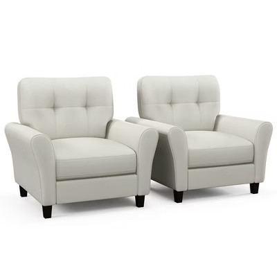 Costway 2 PCS Upholstered Modern Accent Chair Mid-Century Armchair with Rubber Wood Legs | Target