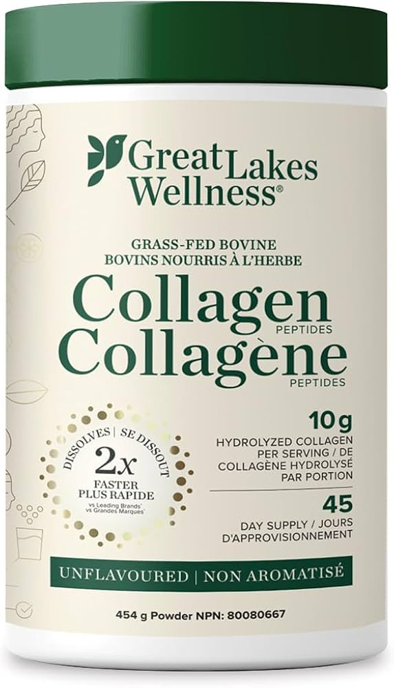 Great Lakes Wellness Collagen Peptides Powder - Unflavored - Quick Dissolve Hydrolyzed, Hormone &... | Amazon (CA)