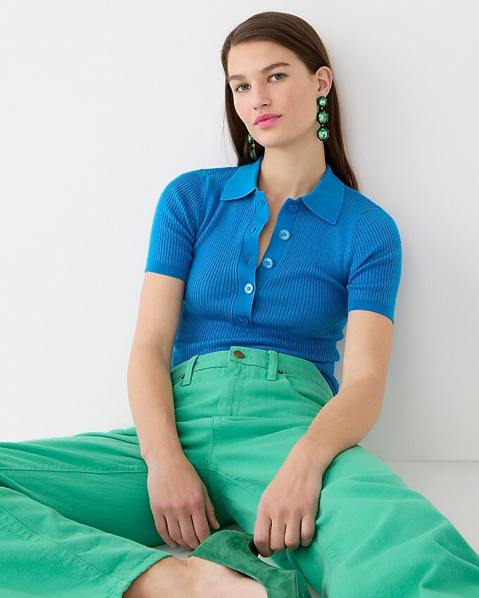 TENCEL™-blend short-sleeve polo shirt | J. Crew US